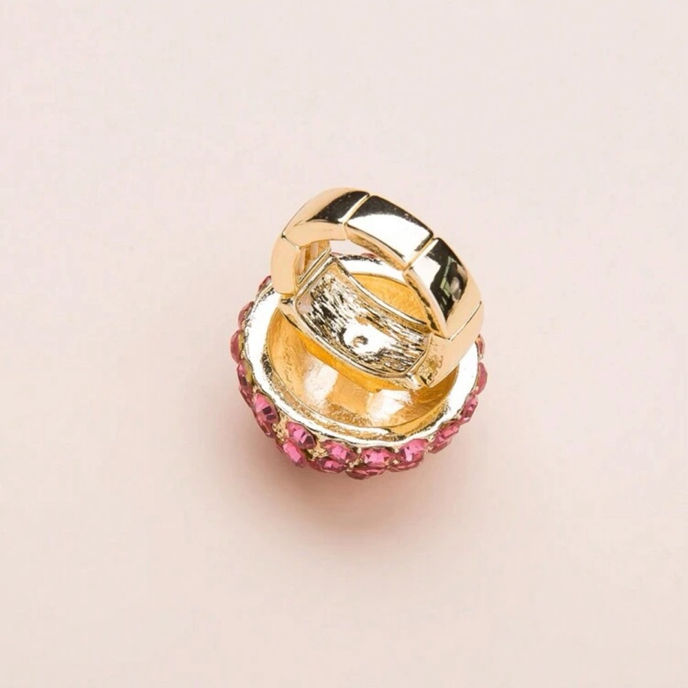 Pink Rhinestone Flower Decor Ring - Picture 4 of 5